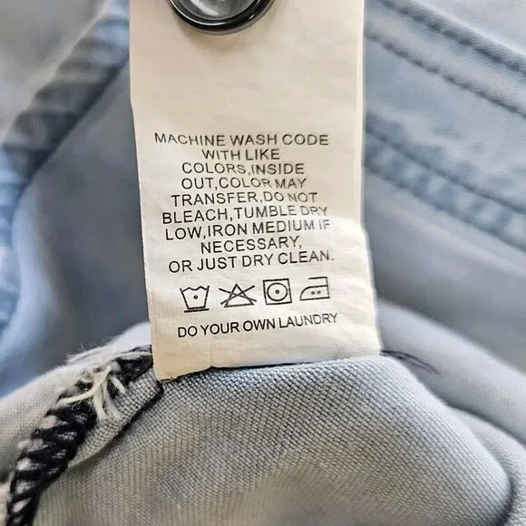 Fashion Express Button Up Denim Shirt With Embroidered Indian Chief Size M - Picture 12 of 12